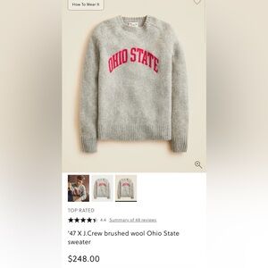 J.Crew x '47 Ohio State Gray Sweater